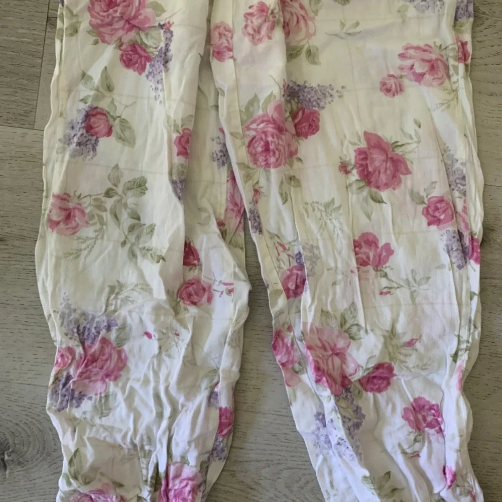 Lauren Ralph Lauren Floral Pajama Set Pink Purple White Cotton Blend XS